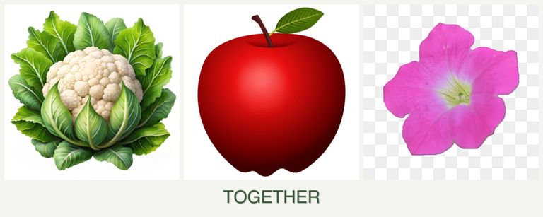 Can you plant cauliflower, apples and petunias together?