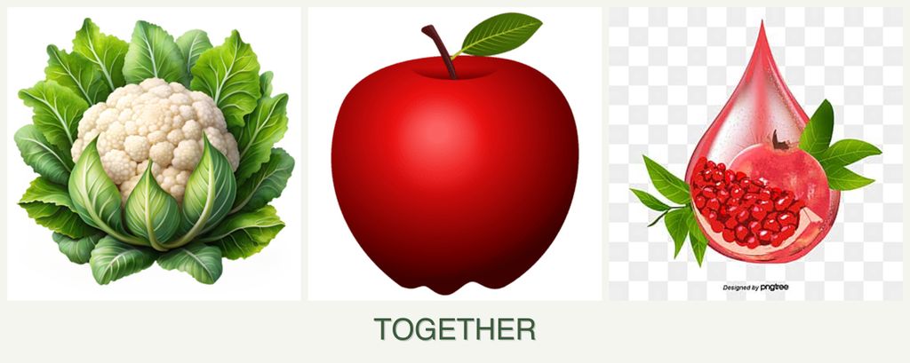 Can you plant cauliflower, apples and pomegranates together?