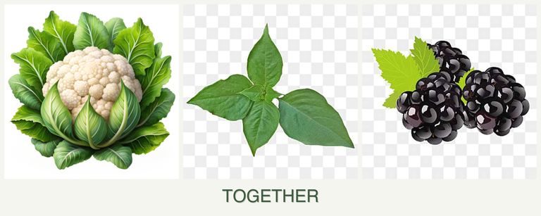 Can you plant cauliflower, basil and blackberries together?