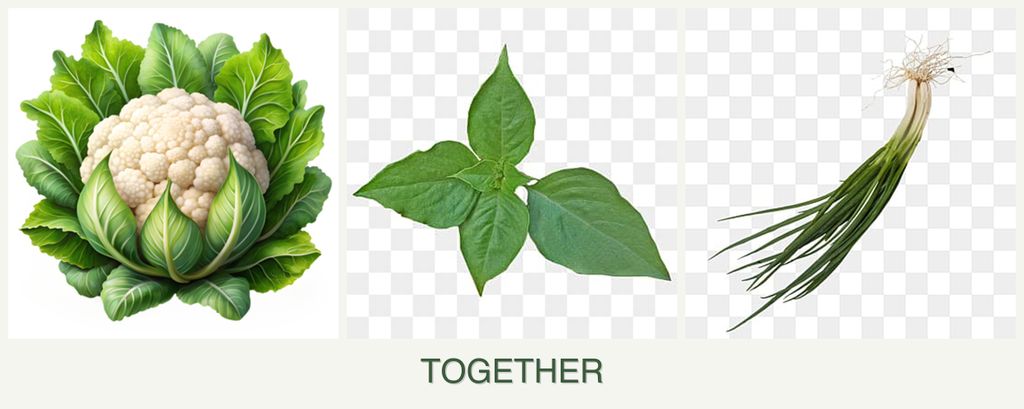 Can you plant cauliflower, basil and chives together?
