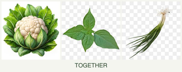 Can you plant cauliflower, basil and chives together?