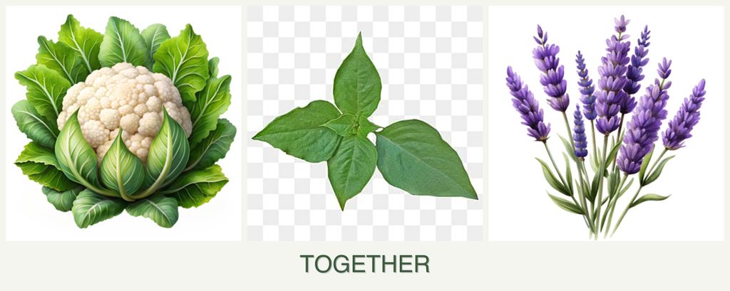 Can you plant cauliflower, basil and lavender together?