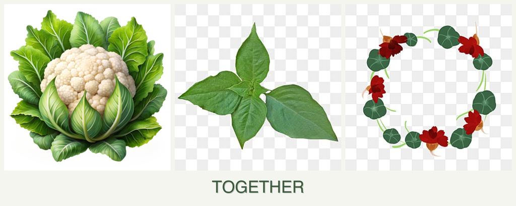Can you plant cauliflower, basil and nasturtiums together?