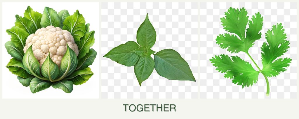 Can you plant cauliflower, basil and parsley together?