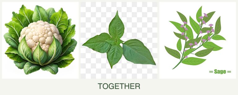 Can you plant cauliflower, basil and sage together?