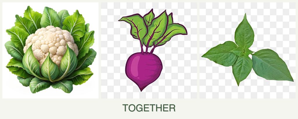 Can you plant cauliflower, beets and basil together?