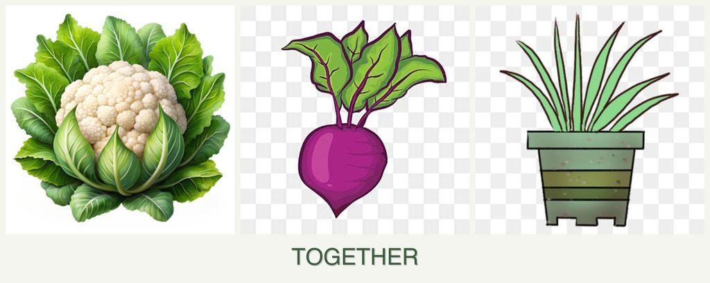 Can you plant cauliflower, beets and lemongrass together?