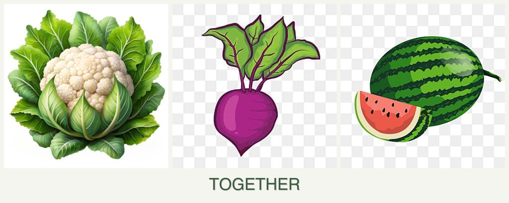 Can you plant cauliflower, beets and melons together?