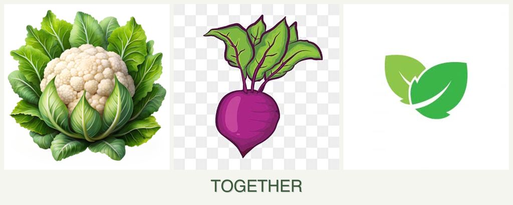 Can you plant cauliflower, beets and mint together?