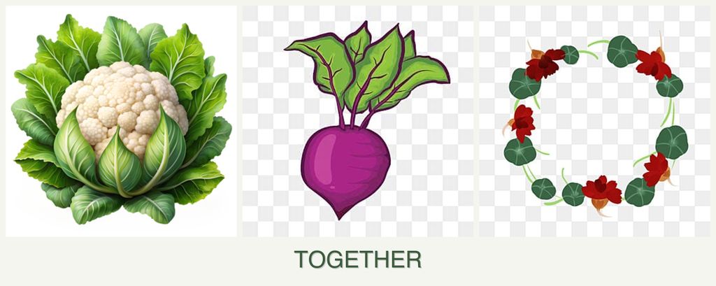 Can you plant cauliflower, beets and nasturtiums together?