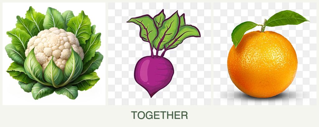 Can you plant cauliflower, beets and oranges together?