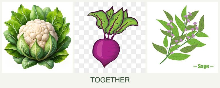 Can you plant cauliflower, beets and sage together?
