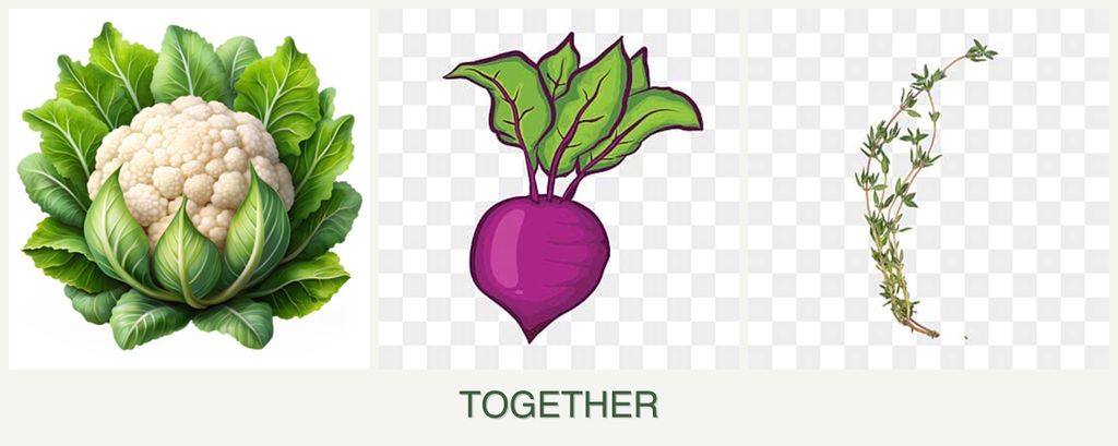 Can you plant cauliflower, beets and thyme together?