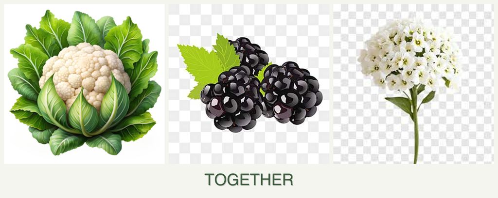 Can you plant cauliflower, blackberries and alyssum together?