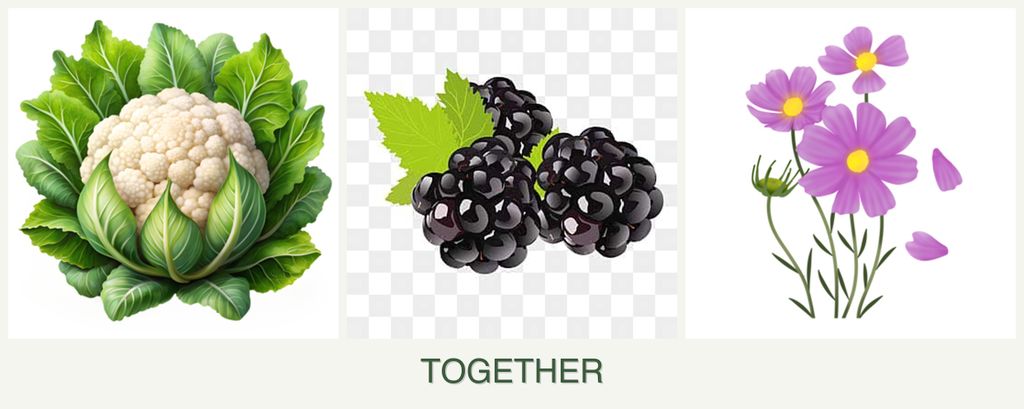 Can you plant cauliflower, blackberries and cosmos together?