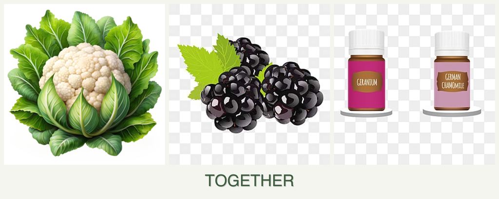 Can you plant cauliflower, blackberries and geraniums together?