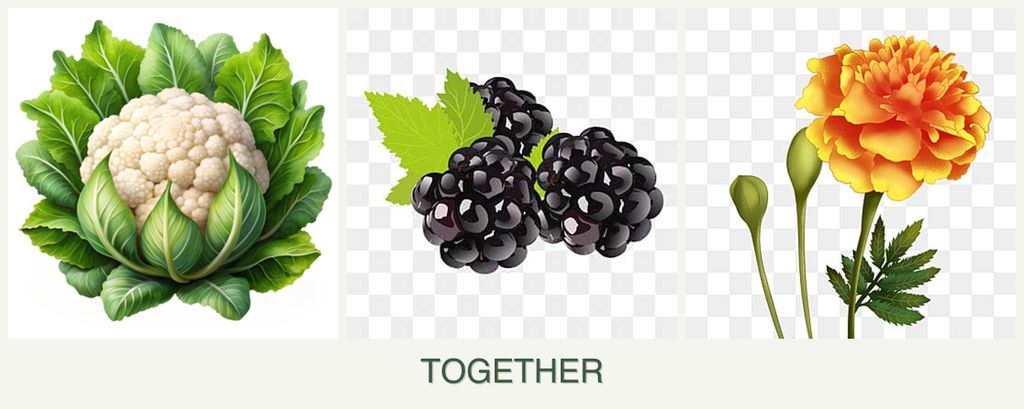Can you plant cauliflower, blackberries and marigolds together?