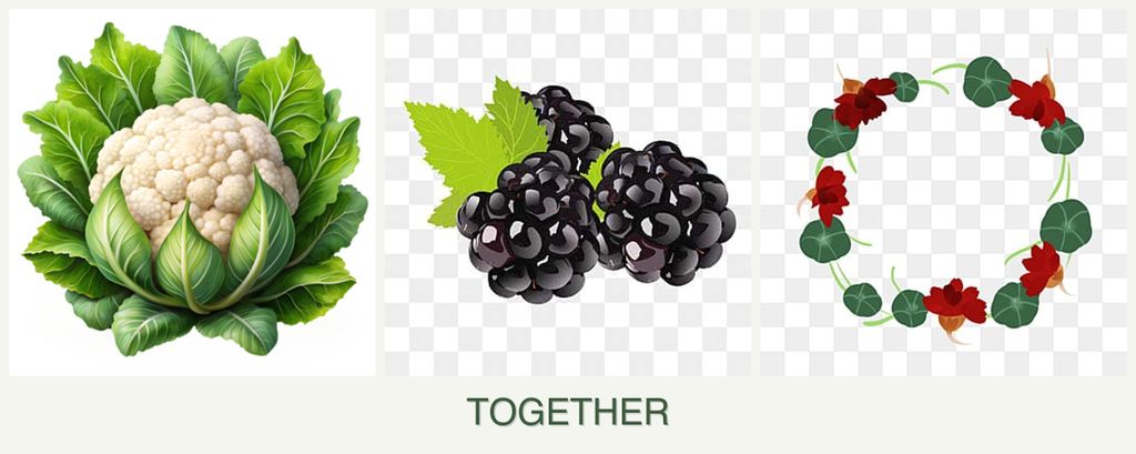 Can you plant cauliflower, blackberries and nasturtiums together?