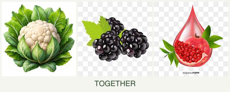 Can you plant cauliflower, blackberries and pomegranates together?