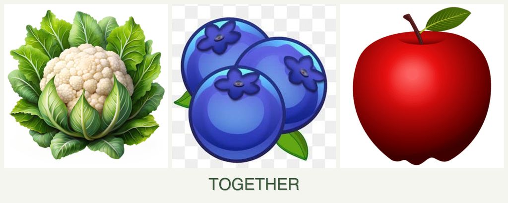 Can you plant cauliflower, blueberries and apples together?
