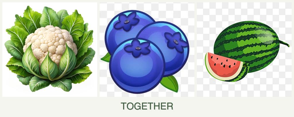 Can you plant cauliflower, blueberries and melons together?