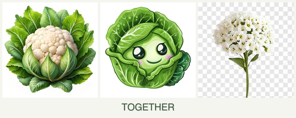 Can you plant cauliflower, cabbage and alyssum together?