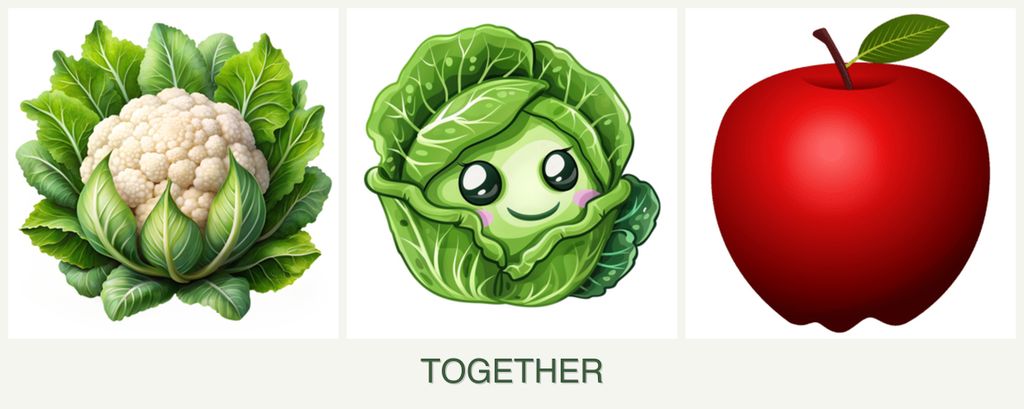 Can you plant cauliflower, cabbage and apples together?