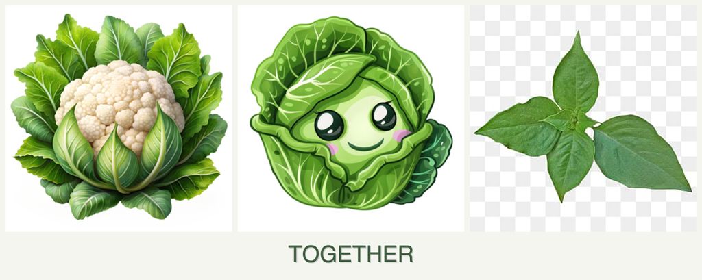 Can you plant cauliflower, cabbage and basil together?