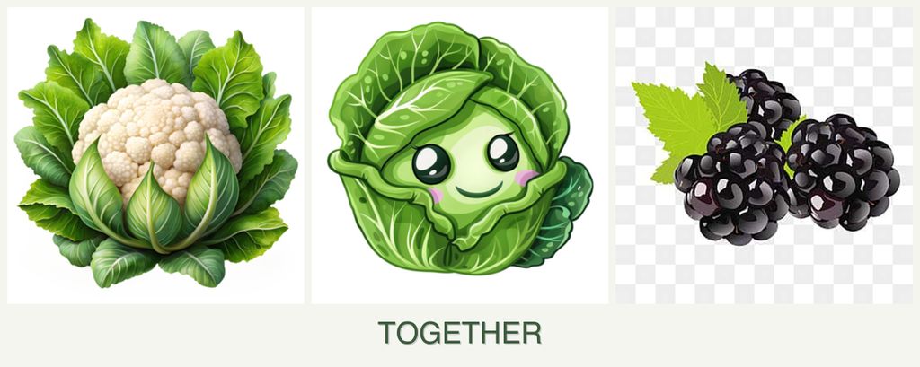 Can you plant cauliflower, cabbage and blackberries together?