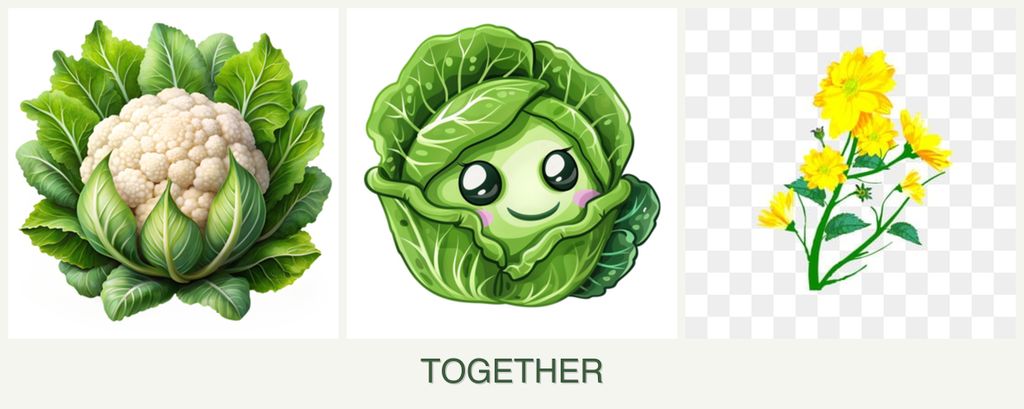 Can you plant cauliflower, cabbage and calendula together?