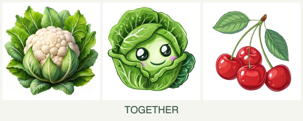 Can you plant cauliflower, cabbage and cherries together?