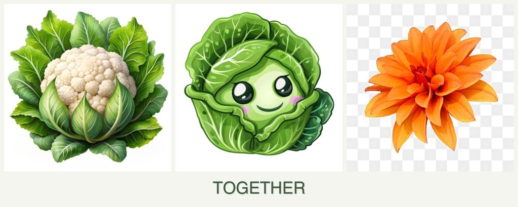 Can you plant cauliflower, cabbage and dahlias together?
