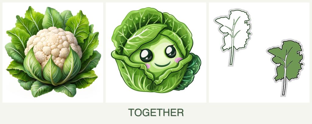 Can you plant cauliflower, cabbage and kale together?