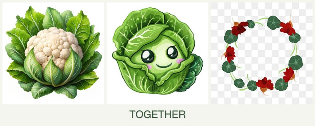 Can you plant cauliflower, cabbage and nasturtiums together?