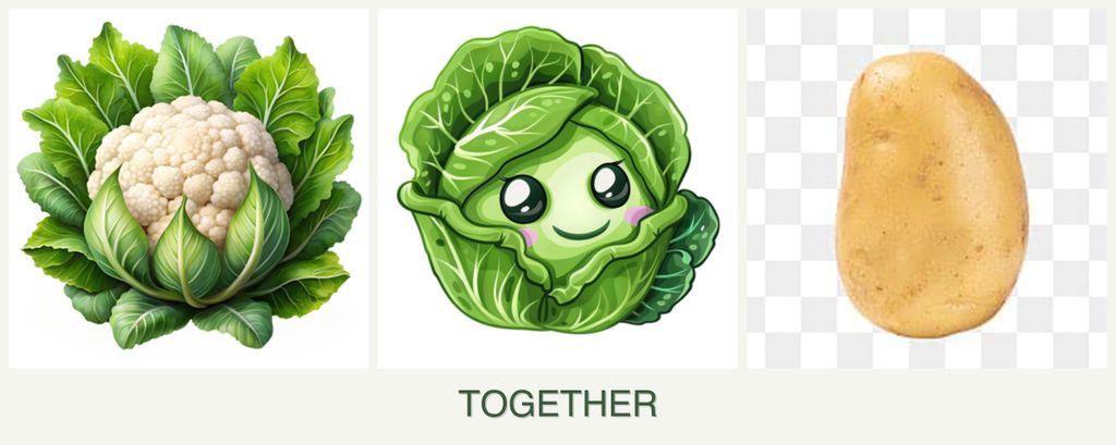 Can you plant cauliflower, cabbage and potatoes together?