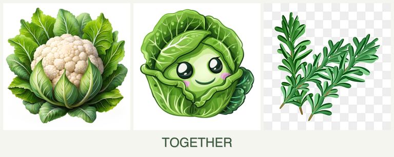 Can you plant cauliflower, cabbage and rosemary together?