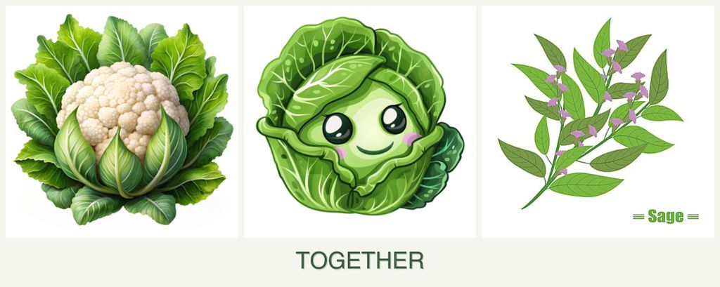 Can you plant cauliflower, cabbage and sage together?