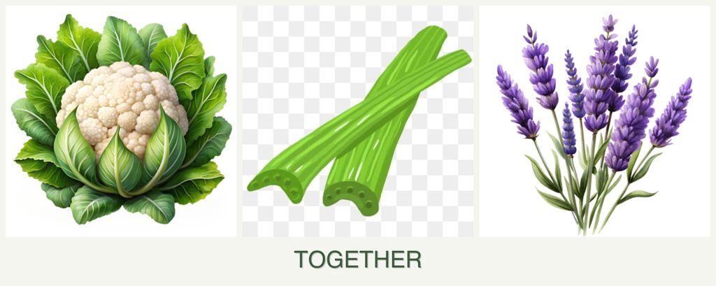 Can you plant cauliflower, celery and lavender together?