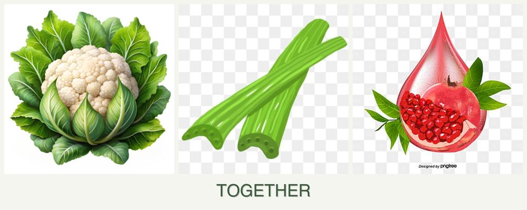 Can you plant cauliflower, celery and pomegranates together?