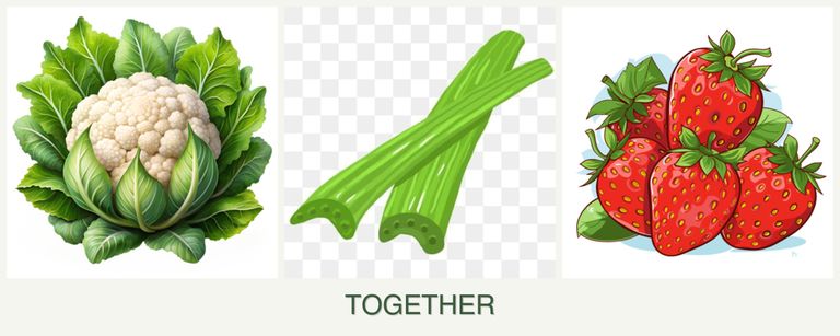 Can you plant cauliflower, celery and strawberries together?