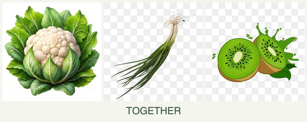 Can you plant cauliflower, chives and kiwi together?