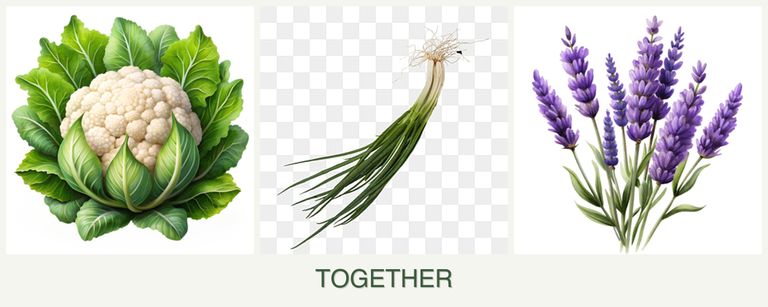Can you plant cauliflower, chives and lavender together?