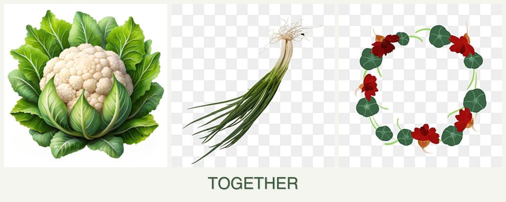 Can you plant cauliflower, chives and nasturtiums together?