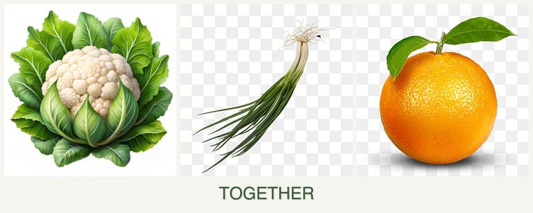 Can you plant cauliflower, chives and oranges together?