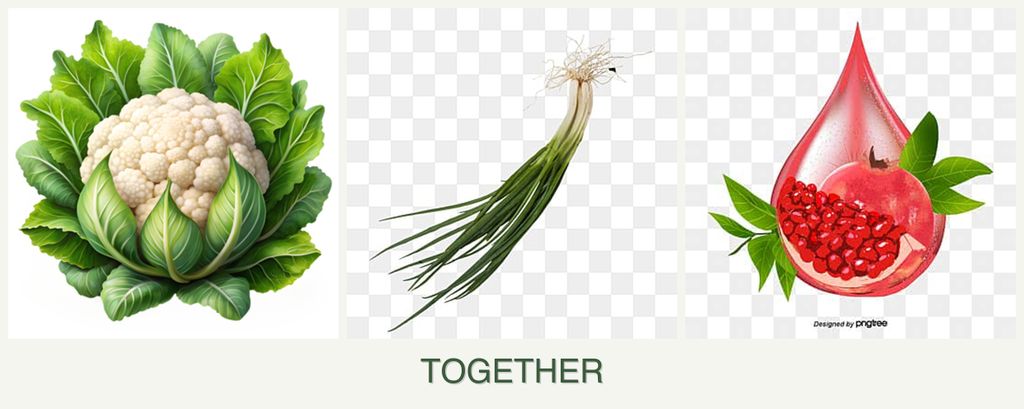 Can you plant cauliflower, chives and pomegranates together?
