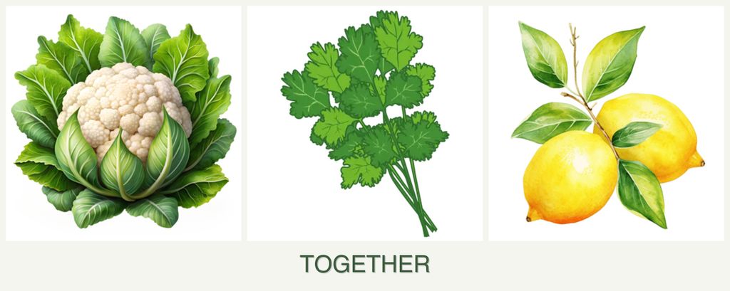 Can you plant cauliflower, cilantro and lemons together?