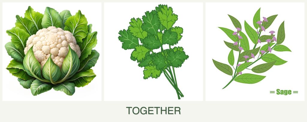 Can you plant cauliflower, cilantro and sage together?