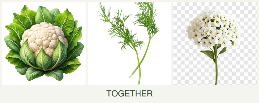 Can you plant cauliflower, dill and alyssum together?