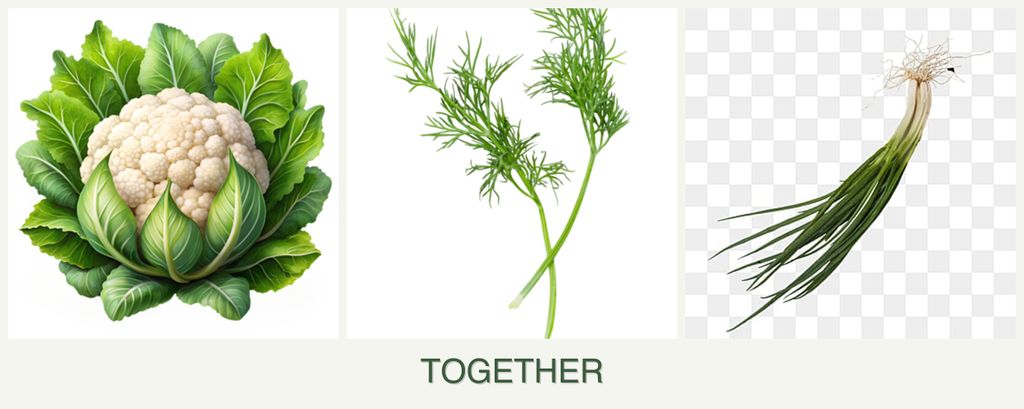 Can you plant cauliflower, dill and chives together?