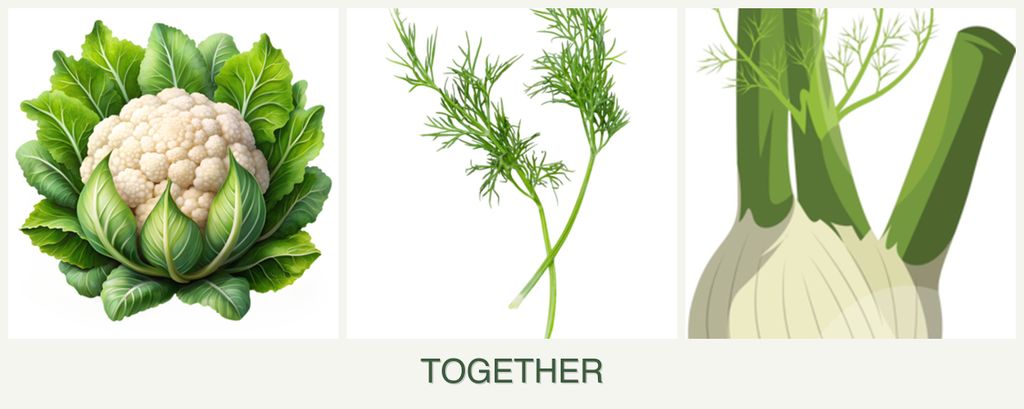 Can you plant cauliflower, dill and fennel together?